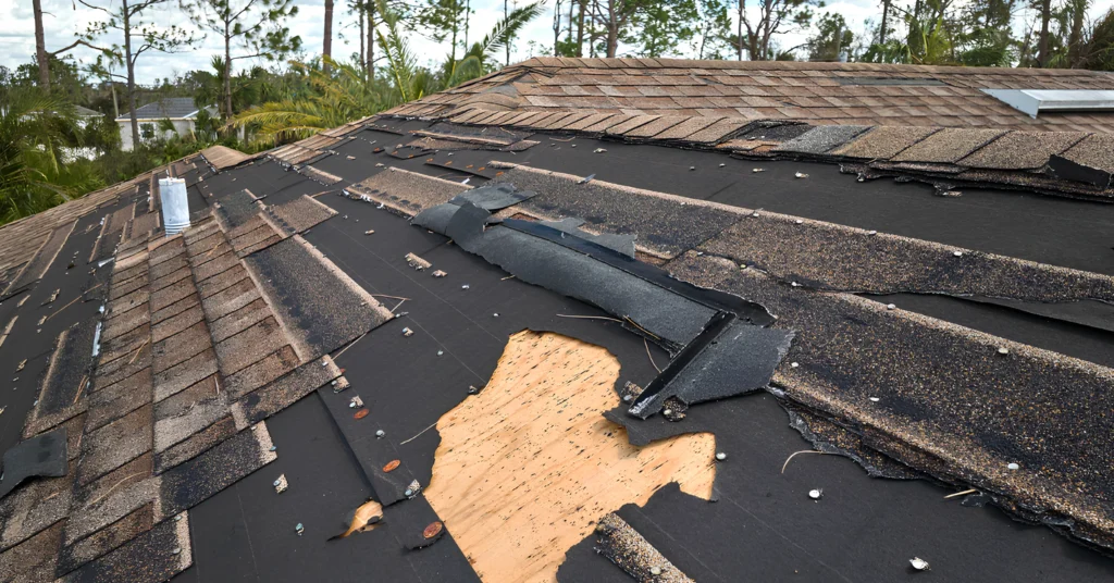 Image of a damaged roof in Ocala, FL.