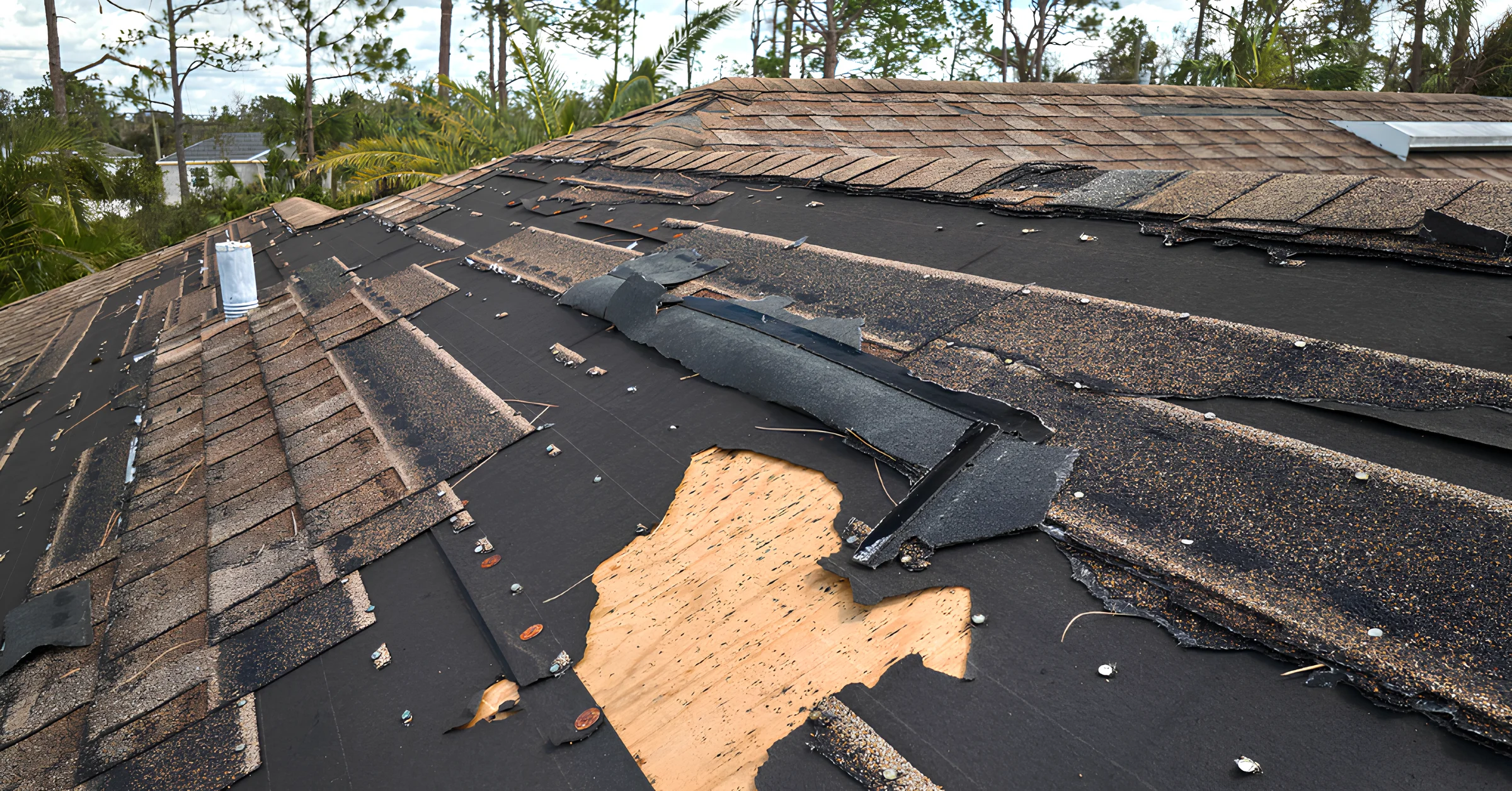 Image of a damaged roof in Ocala, FL.