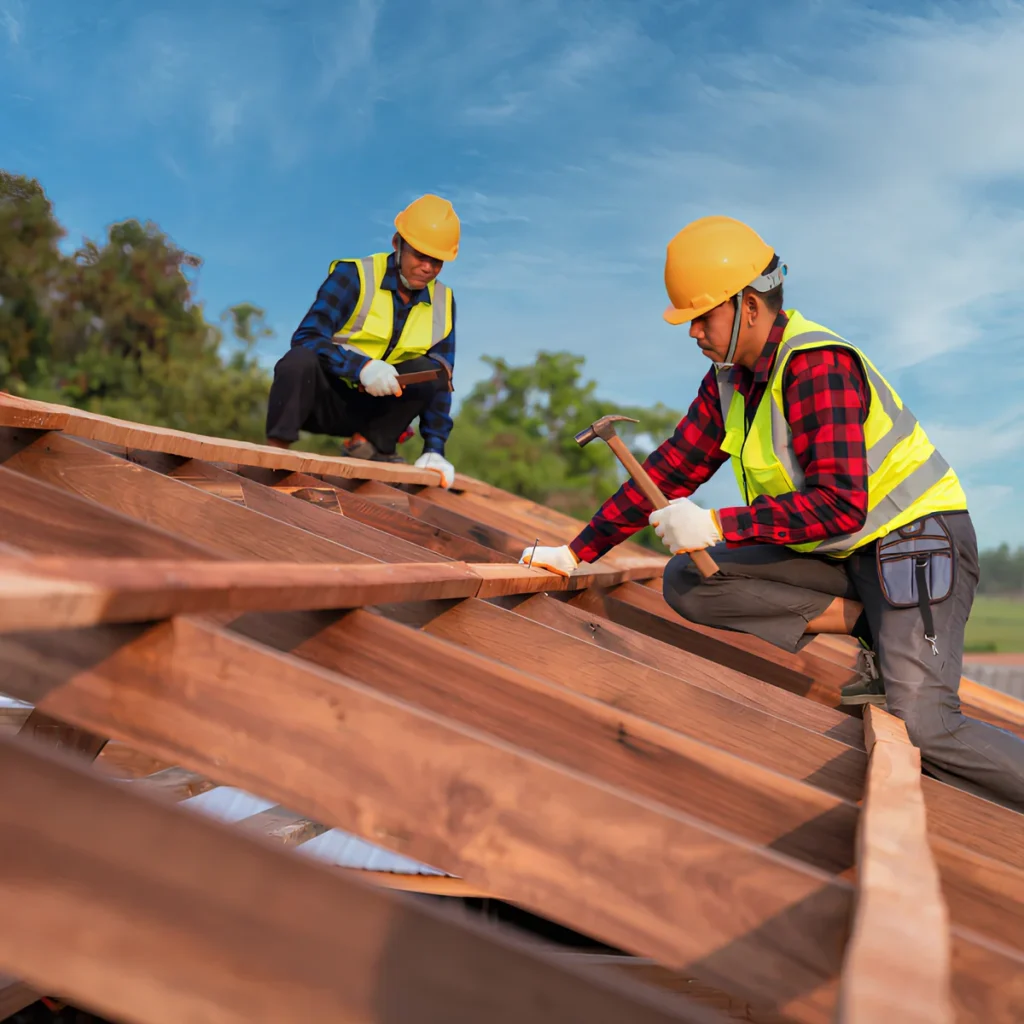 Image representing roofing crew working safely on roof