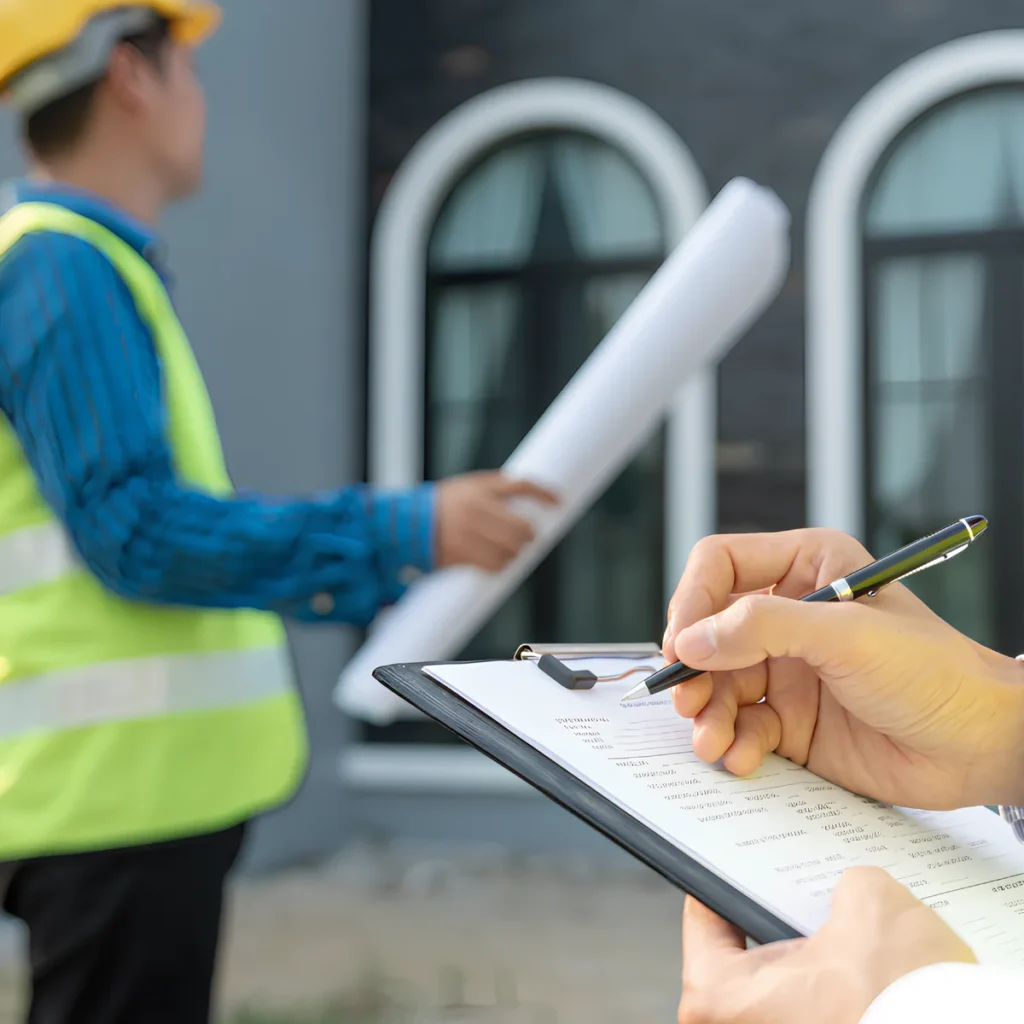 Image showing a manager inspecting work quality.