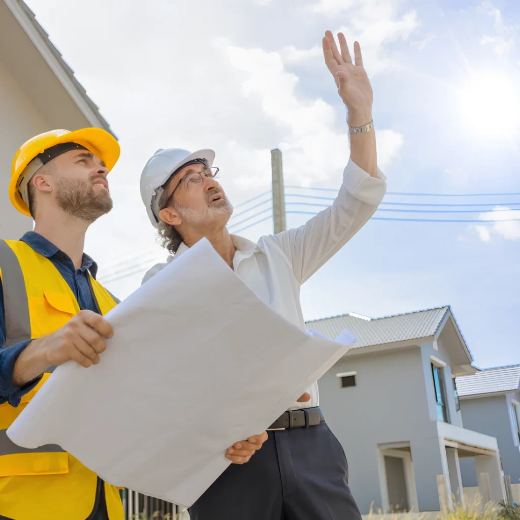 Image showing project manager inspecting completed work.